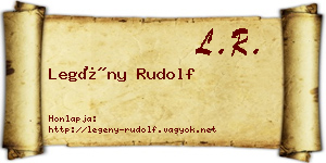 Legény Rudolf névjegykártya