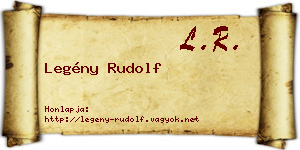 Legény Rudolf névjegykártya