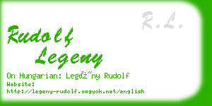 rudolf legeny business card